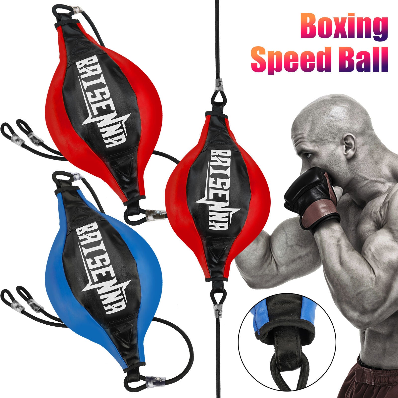 Double End MMA Punching Boxing Sparring Speed Ball Fitness Training Equipment US