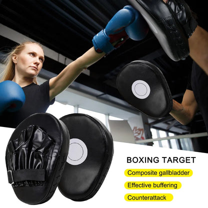 Boxing Pads Focus Mitts, Curved Hook and Jab Target Hand Pads, Great for MMA, Muay Thai, Kickboxing, Martial Arts, Karate Training, Padded Punching, Coaching Strike Shield (Black)