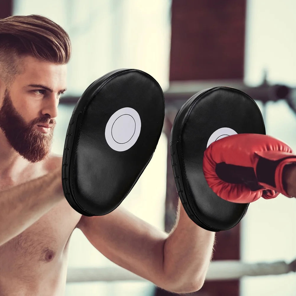 Boxing Pads Focus Mitts, Curved Hook and Jab Target Hand Pads, Great for MMA, Muay Thai, Kickboxing, Martial Arts, Karate Training, Padded Punching, Coaching Strike Shield (Black)