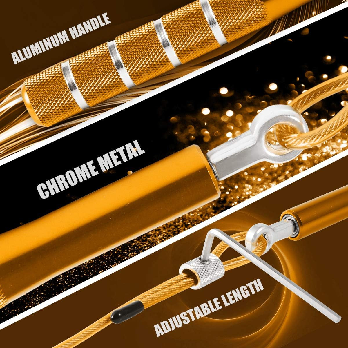 Jump Rope,  Speed Jumping Rope for Training Fitness Exercise, Adjustable Adults Workout Skipping Rope for Men, Women, Kids, Girls