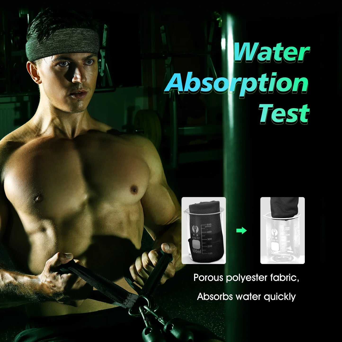 Sweatbands Sports Headband for Men & Women, Moisture Wicking Hairband Athletic Towel Headbands Cotton Head Sweat Bands for Running, Cycling, Yoga, Spa（4 PCS）