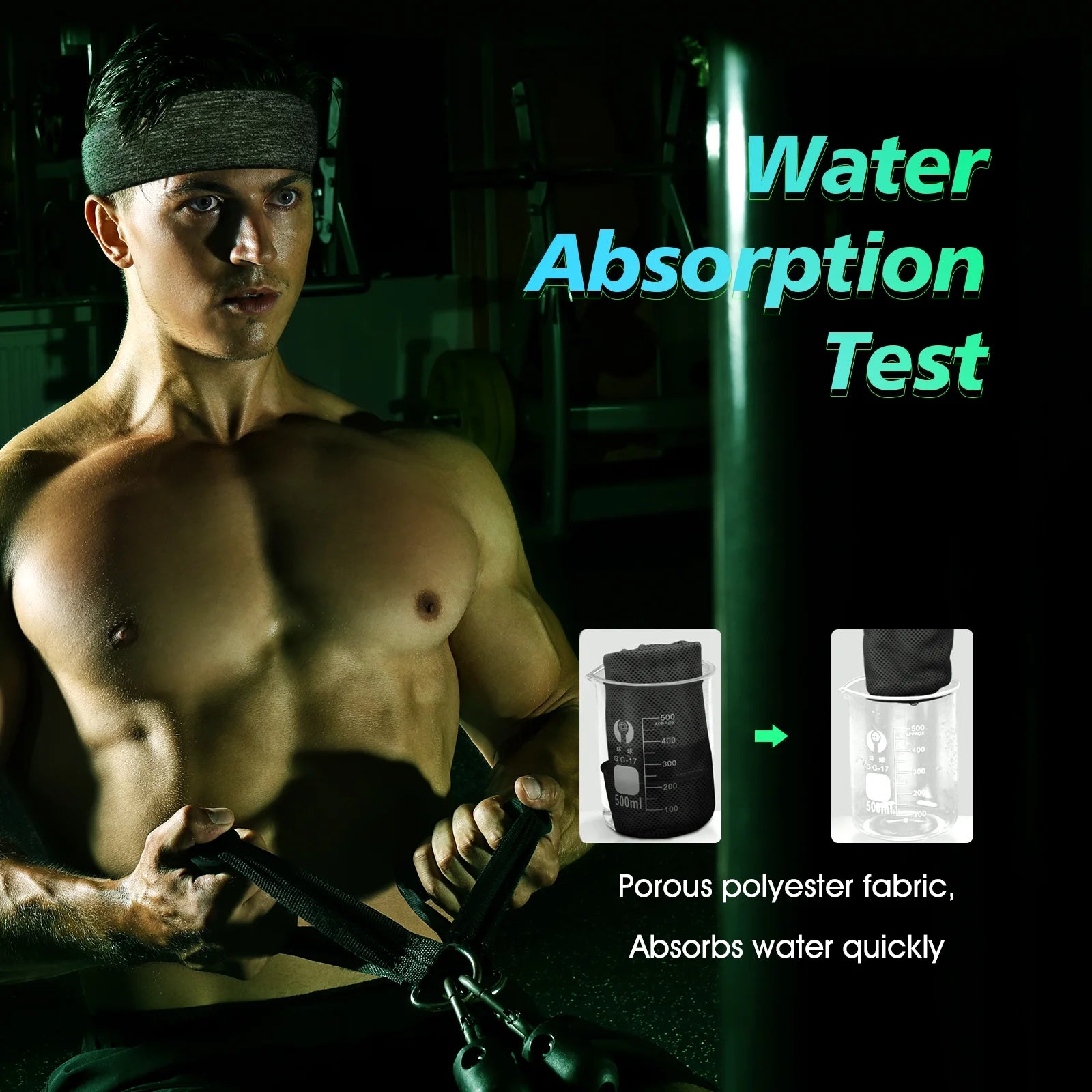 Sweatbands Sports Headband for Men & Women, Moisture Wicking Hairband Athletic Towel Headbands Cotton Head Sweat Bands for Running, Cycling, Yoga, Spa（4 PCS）