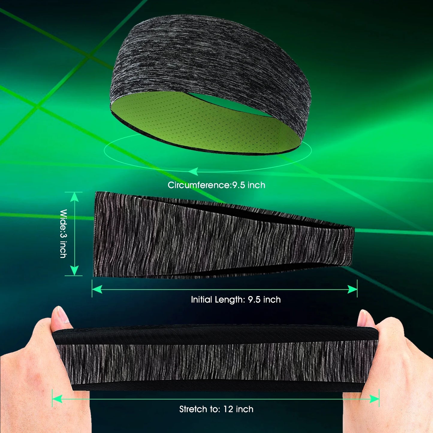 Sweatbands Sports Headband for Men & Women, Moisture Wicking Hairband Athletic Towel Headbands Cotton Head Sweat Bands for Running, Cycling, Yoga, Spa（4 PCS）