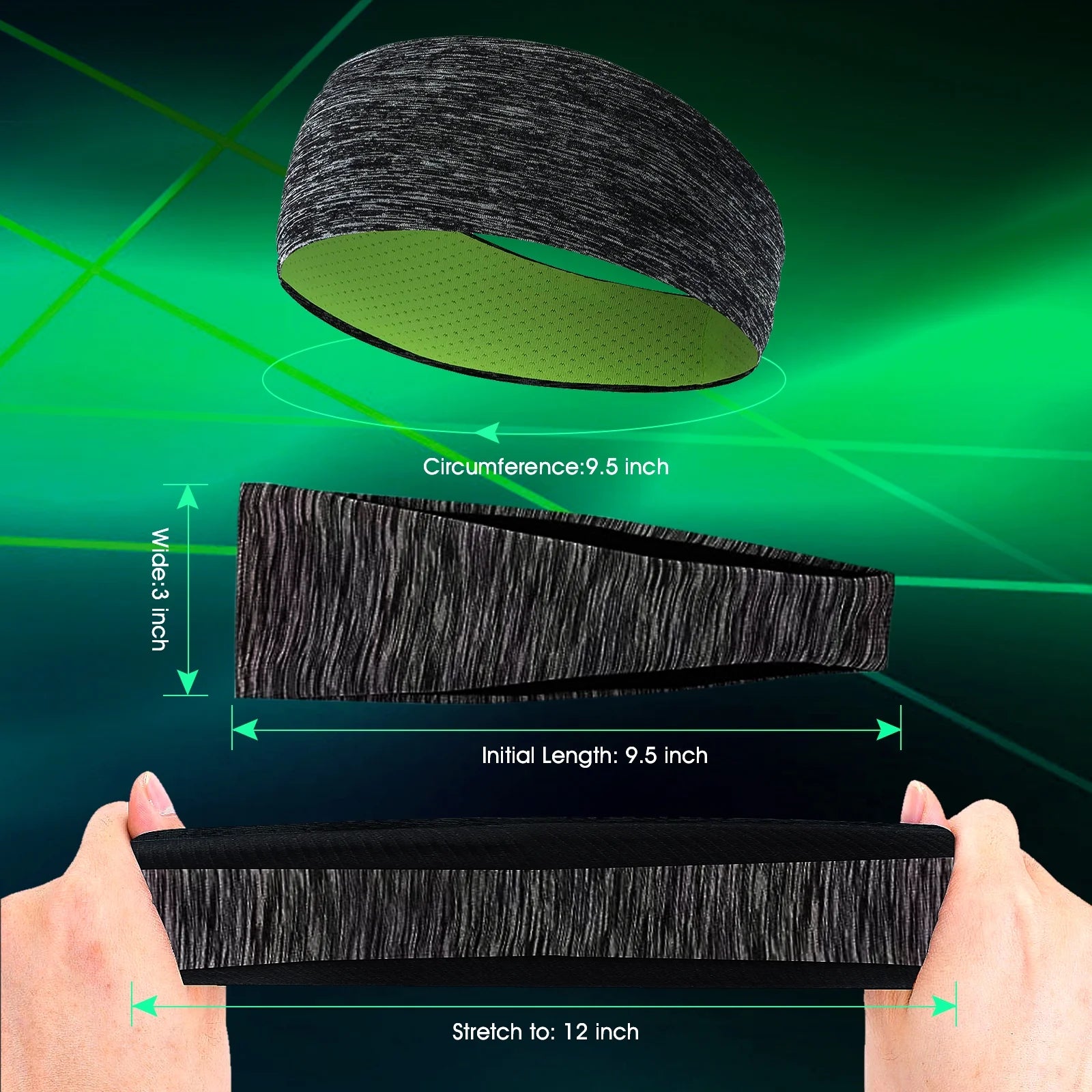 Sweatbands Sports Headband for Men & Women, Moisture Wicking Hairband Athletic Towel Headbands Cotton Head Sweat Bands for Running, Cycling, Yoga, Spa（4 PCS）