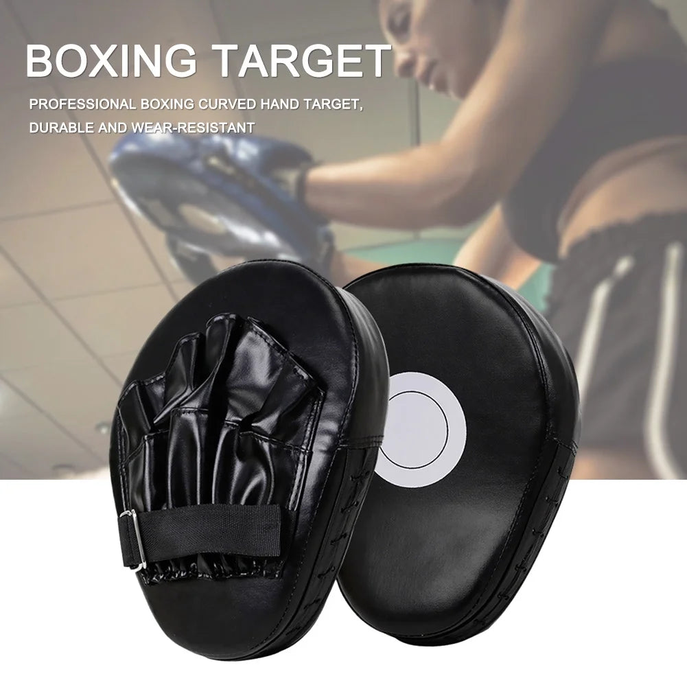 Boxing Pads Focus Mitts, Curved Hook and Jab Target Hand Pads, Great for MMA, Muay Thai, Kickboxing, Martial Arts, Karate Training, Padded Punching, Coaching Strike Shield (Black)