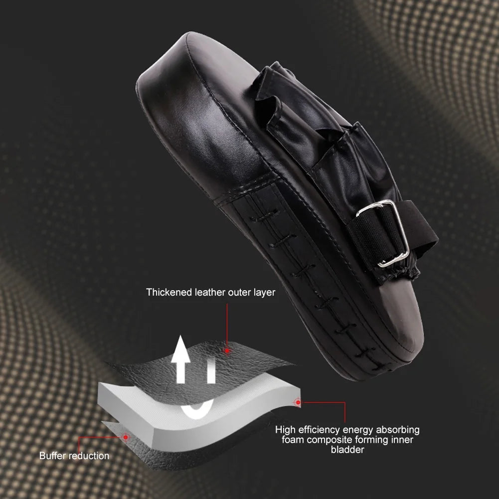 Boxing Pads Focus Mitts, Curved Hook and Jab Target Hand Pads, Great for MMA, Muay Thai, Kickboxing, Martial Arts, Karate Training, Padded Punching, Coaching Strike Shield (Black)