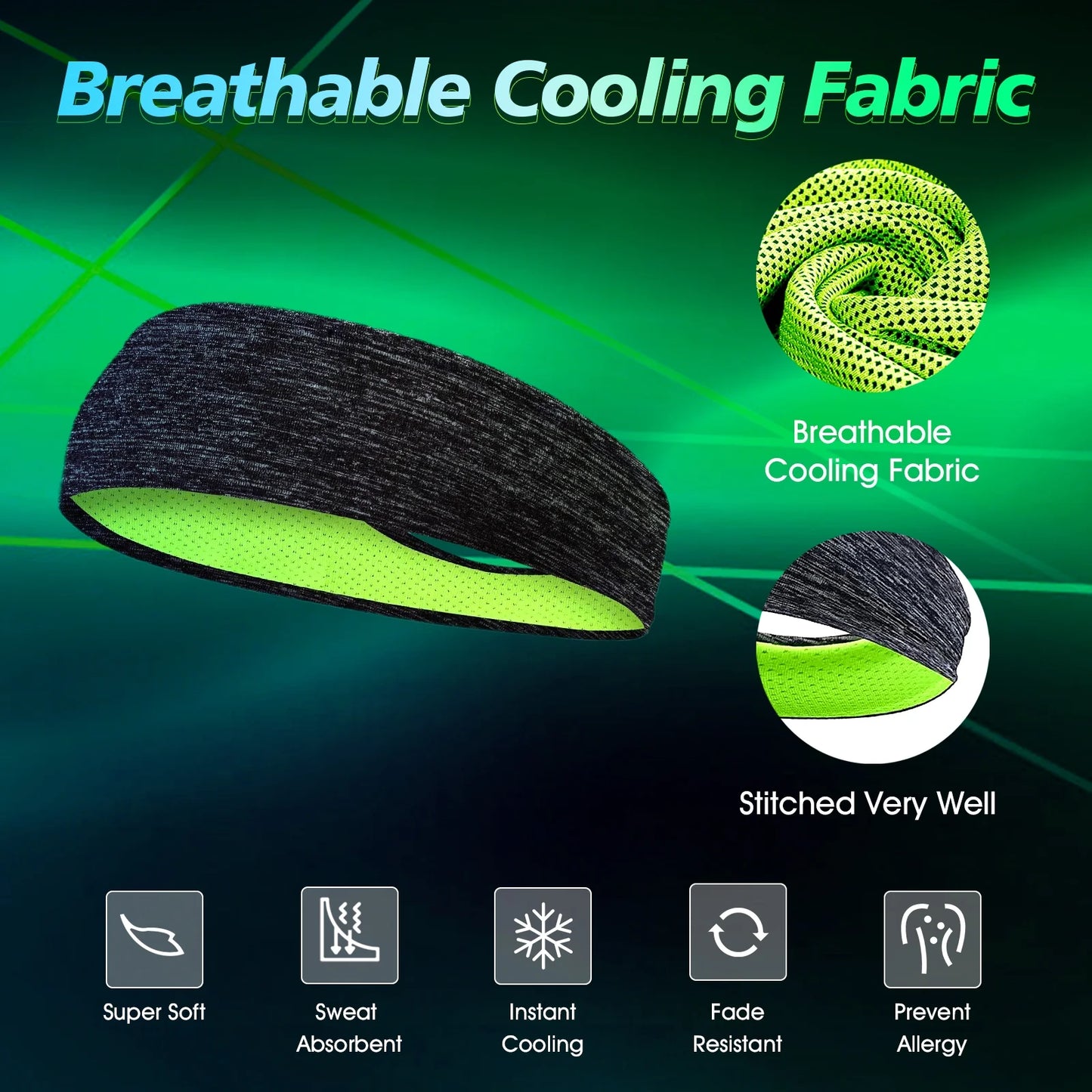 Sweatbands Sports Headband for Men & Women, Moisture Wicking Hairband Athletic Towel Headbands Cotton Head Sweat Bands for Running, Cycling, Yoga, Spa（4 PCS）