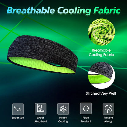 Sweatbands Sports Headband for Men & Women, Moisture Wicking Hairband Athletic Towel Headbands Cotton Head Sweat Bands for Running, Cycling, Yoga, Spa（4 PCS）